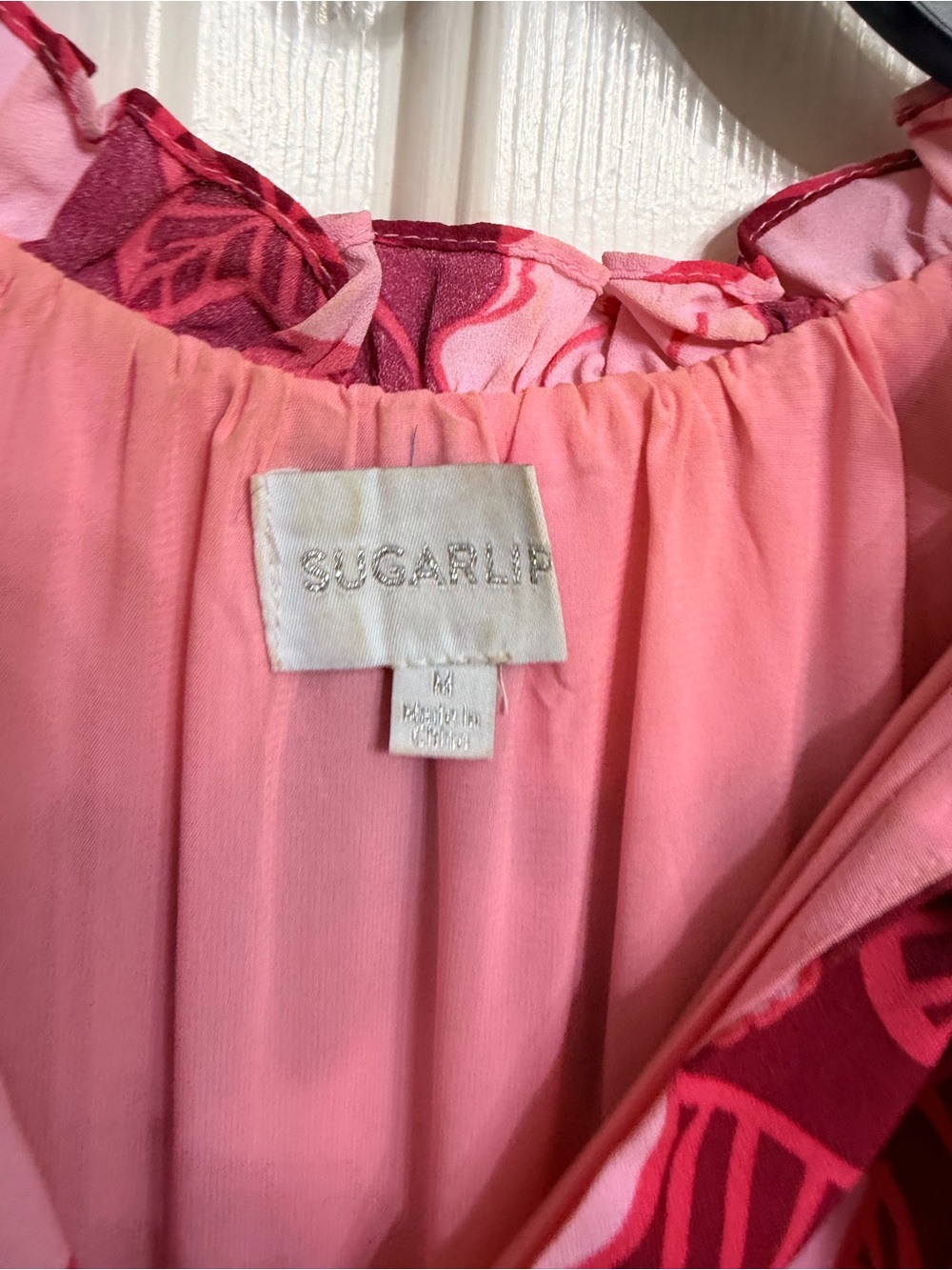 Sugarlips Pink and Dark Pink Printed Dress - Picture 3 of 4